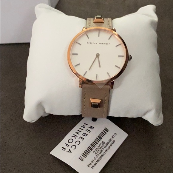NWT Rebecca Minkoff rose gold and leather watch - Picture 2 of 3